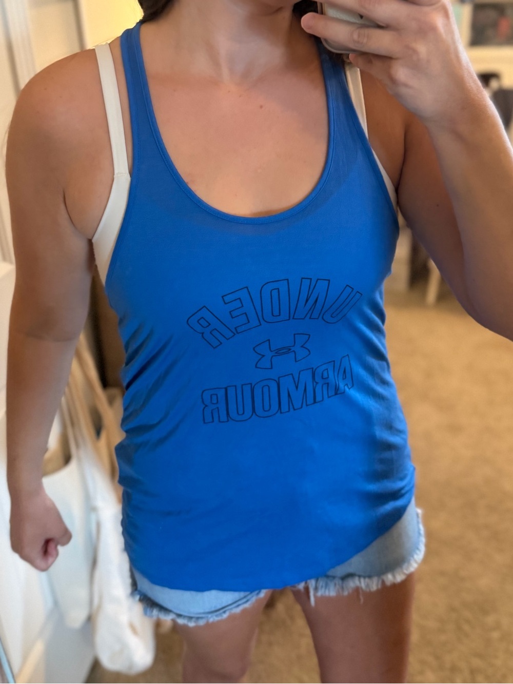 Under Armour Bright Blue Racerback Logo Tank
